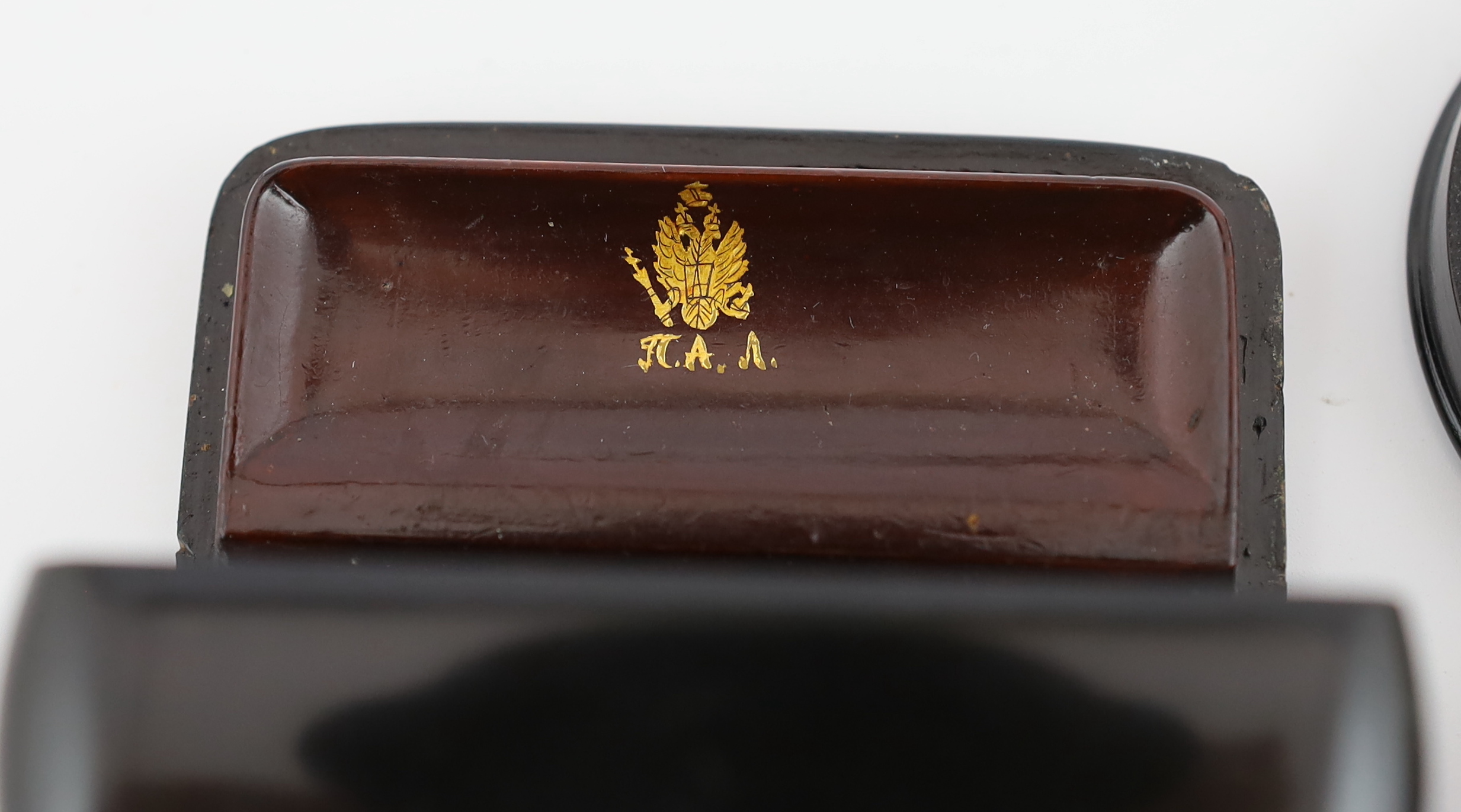 Four Russian lacquer boxes, by Lukutin, c.1840-60